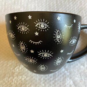 Stay Wild Moon Child Third Eye Black and White Wide 18oz Cappuccino Coffee Mug